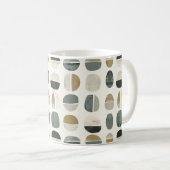 Bohemischer Sage Green & Beige Style Abstrakt Kaffeetasse (VorderseiteRechts)