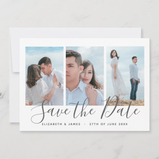 Bohemischer Save the Date-Beach-Hochzeitsempfang Date (Vorderseite)
