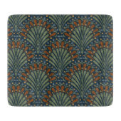 Bohemischer Scallops-Fächer, Olive, Rost, Navy Blu Schneidebrett (Vorderseite)