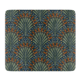 Bohemischer Scallops-Fächer, Olive, Rost, Navy Blu Schneidebrett