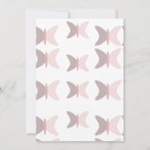 Bohemischer Schmetterling Pastel Pink zum Geburtst Einladung (Rückseite)