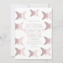 Bohemischer Schmetterling Pastel Pink zum Geburtst