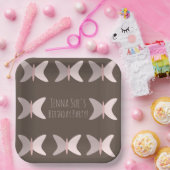 Bohemischer Schmetterling Pastell Pink Geburtstag Pappteller (Party)