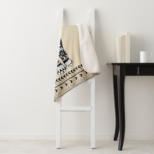 Bohemischer Schwarz-Weiß-Stammeselementar Sherpadecke (Beispiel)