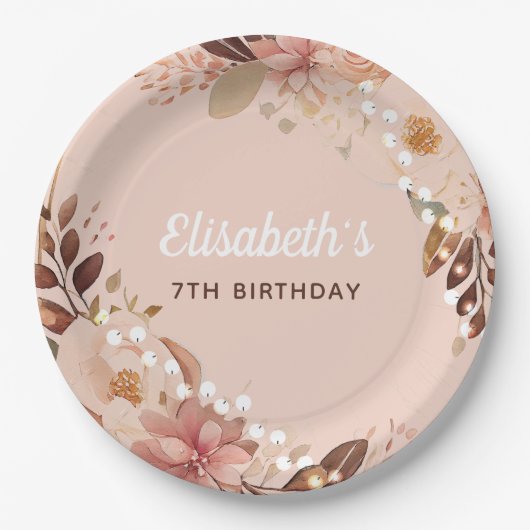 Bohemischer Slumber Pajama Party Personalisiert Pappteller (Vorderseite)