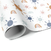 Bohemischer Sonnenschein und Regenbogen in den Erd Geschenkpapier (Rolleneckpunkt)