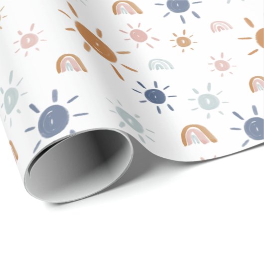 Bohemischer Sonnenschein und Regenbogen in den Erd Geschenkpapier (Rolleneckpunkt)