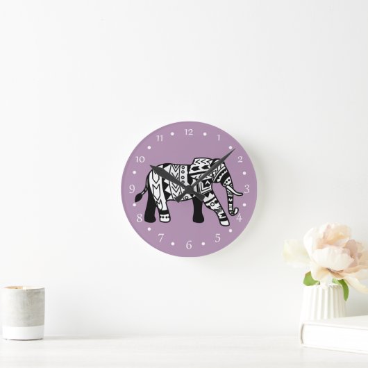 Bohemischer Stammeselementar Runde Wanduhr (Zuhause)