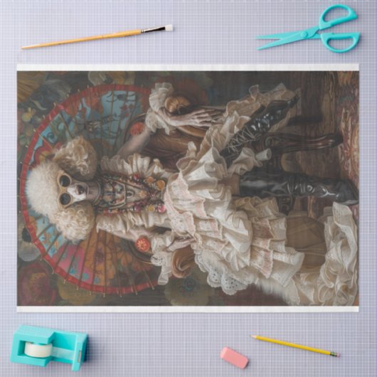 Bohemischer Standard-Poodle-Dekoupage Seidenpapier (Basteln)