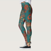 Bohemischer Stil Emerald & Ruby Feather Print Leggings (Links)