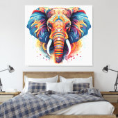 Bohemischer Stilelephant Leinwanddruck (Insitu (Schlafzimmer))