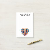 Bohemischer Stilelephant Post-it Klebezettel (Auf Schreibtisch)