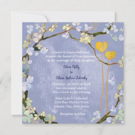 Bohemischer Stilpuder Blue Wedding Einladung