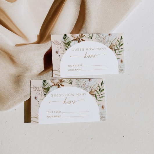 Bohemischer Strand schätzen, wie viele Küsse Bridg Begleitkarte