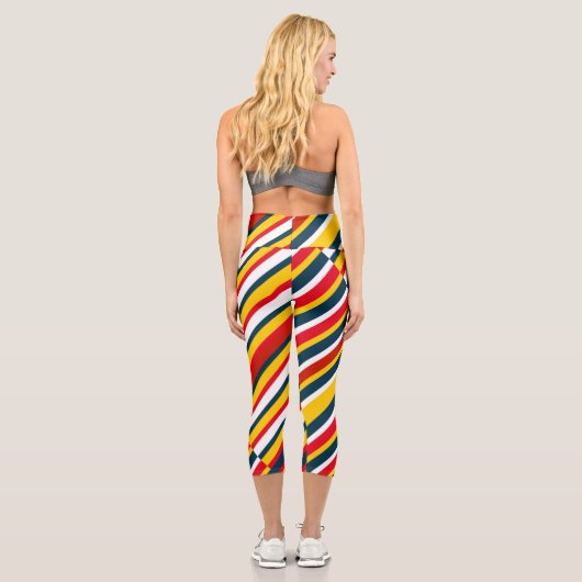 Bohemischer Streifen Capri Leggings (Rückseite)