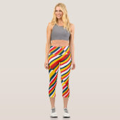 Bohemischer Streifen Capri Leggings (Vorderseite)