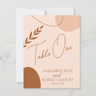 Bohemischer Tan Brown-Hochzeitstisch Einladung