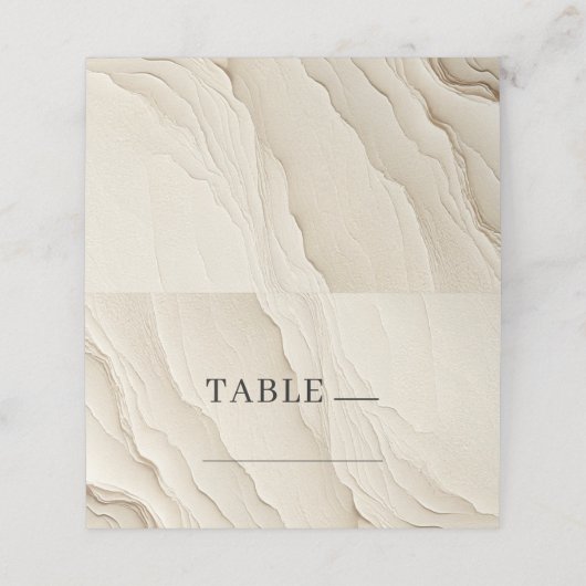 Bohemischer, texturierter Tisch aus Elfenbein Platzkarte (Außenseite Aufgefaltet)