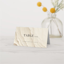 Bohemischer, texturierter Tisch aus Elfenbein Platzkarte
