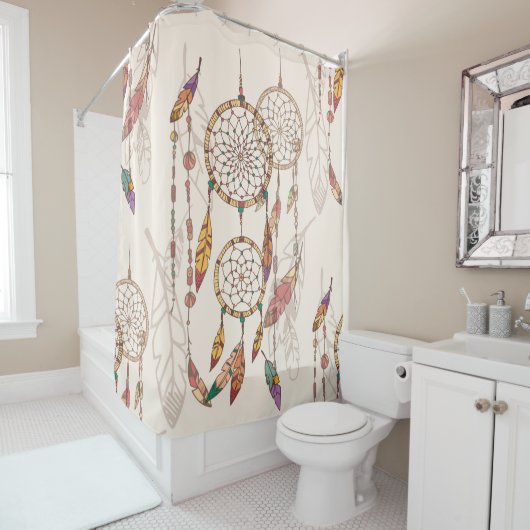 Bohemischer Traumfänger mit Perlen und Federn, se Duschvorhang (Beispiel)