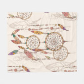 Bohemischer Traumfänger mit Perlen und Federn, se Fleecedecke (Vorderseite (Horizontal))