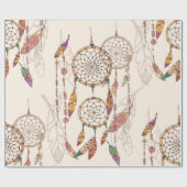 Bohemischer Traumfänger mit Perlen und Federn, se Geschenkpapier (Flach)