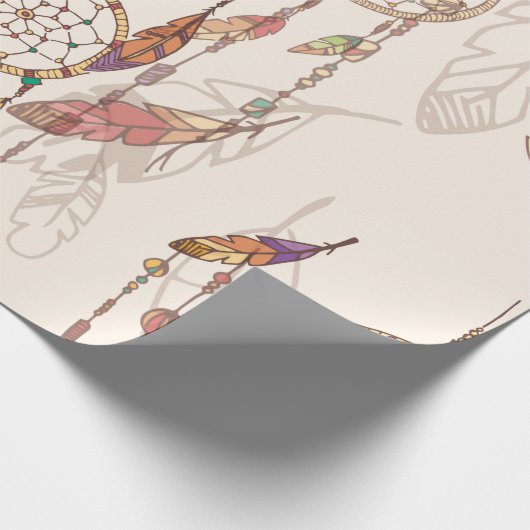 Bohemischer Traumfänger mit Perlen und Federn, se Geschenkpapier (Ecke)