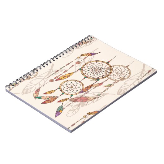 Bohemischer Traumfänger mit Perlen und Federn, se Notizblock (Linke Seite)