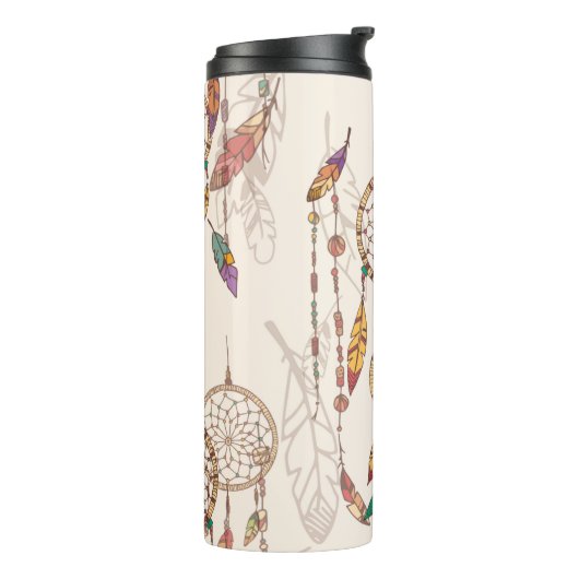 Bohemischer Traumfänger mit Perlen und Federn, se Thermosbecher (Nach links gedreht)