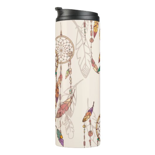 Bohemischer Traumfänger mit Perlen und Federn, se Thermosbecher (Nach rechts gedreht)