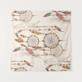 Bohemischer Traumfänger mit Perlen und Federn, se Wandteppich (Vorderseite (Horizontal))