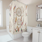Bohemischer Traumfänger Nahtlos handGezeichnet Duschvorhang (Beispiel)