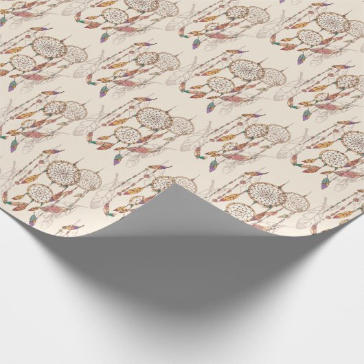Bohemischer Traumfänger Nahtlos handGezeichnet Geschenkpapier (Ecke)