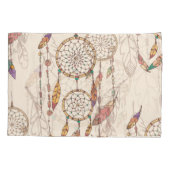 Bohemischer Traumfänger Nahtlos handGezeichnet Kissenbezug (Rückseite)