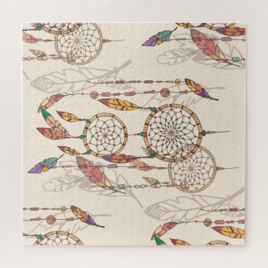 Bohemischer Traumfänger Nahtlos handGezeichnet Puzzle (Horizontal)