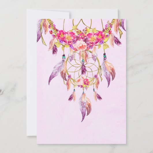 Bohemischer Ureinwohner-Traum-Fänger-Geburtstag Einladung (Rückseite)