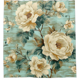 Bohemischer Vintager Duschvorhang im Blumenstil