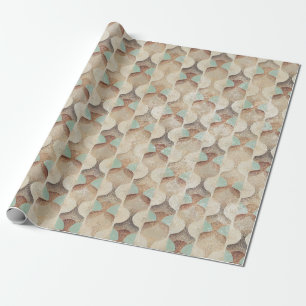 Bohemischer Vintager geometrischer Türkismuster Geschenkpapier