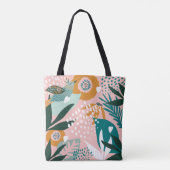 Bohemischer Vogel mit Chic-botanischen mit Tasche (Rückseite)