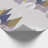 Bohemischer Wald grau und blau, Weihnachten Geschenkpapier (Ecke)