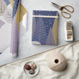 Bohemischer Wald mit Meeresblau, Weihnachten Geschenkpapier