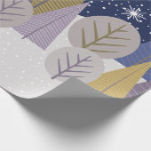Bohemischer Wald mit Meeresblau, Weihnachten Geschenkpapier (Ecke)