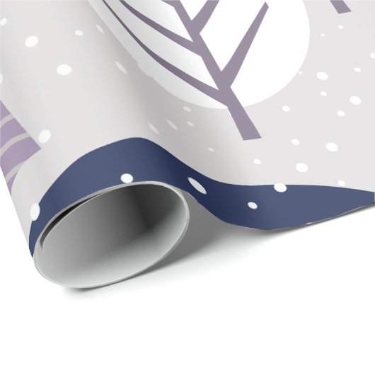 Bohemischer Wald mit Meeresblau, Weihnachten Geschenkpapier (Rolleneckpunkt)