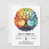 Bohemischer Wasserbaum zum Geburtstag Einladung (Vorderseite)