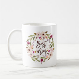 Bohemischer Watercolorblumenwreath-bestes Kaffeetasse