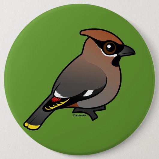 Bohemischer Waxwing Button (Vorderseite)