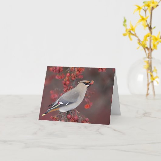 Bohemischer Waxwing Notecards Karte (Gelbe Blume)