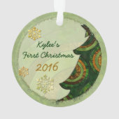 Bohemischer Weihnachtsbaum PERSONALISIERT Ornament (Rückseite)