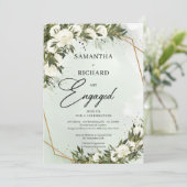 Bohemischer, weißer Rosengarten, goldfarbener Rahm Einladung (Stehend Vorderseite)