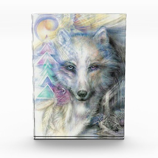 Bohemischer Weißwolf-Foto Fotoblock (Vorderseite)